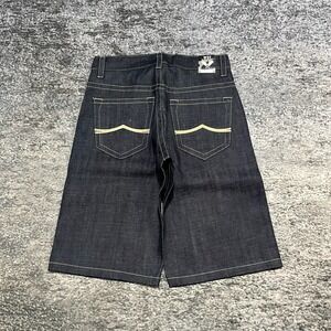 NWT Avirex Jorts Mens 31 Black Baggy Skater Vintage Y2K Embroidered Denim Shorts